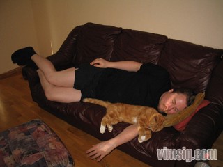 herr m och katten sover gott