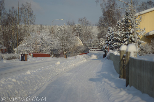 vackert snöigt